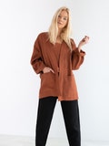 Rust linen jacket, relaxed fit blazer | SELBY product logo