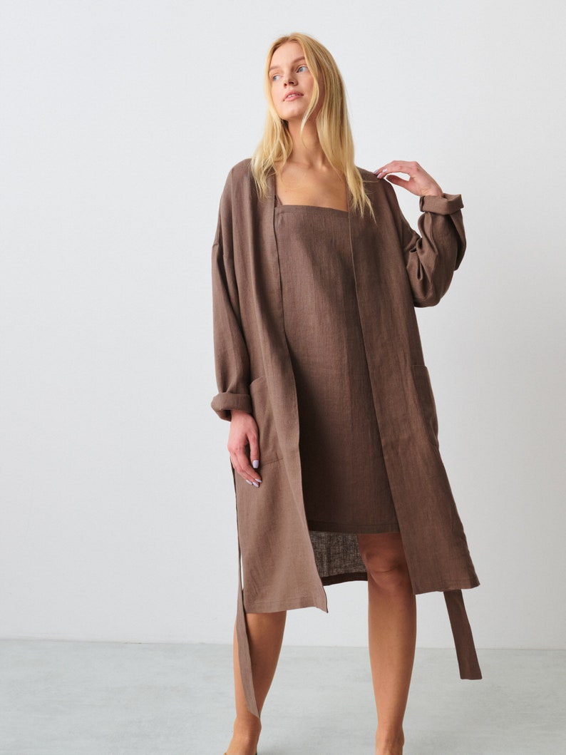 Manteau en lin NORA / Vêtements en lin faits main pour femme image 3