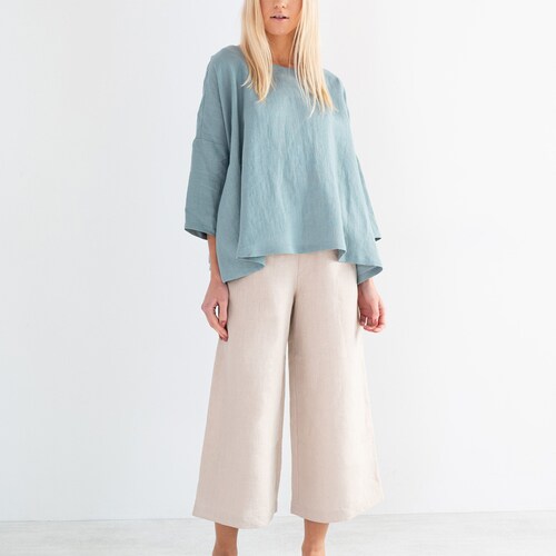 RILEY Linen Pants for Women / Wide Leg Linen Trousers in - Etsy UK