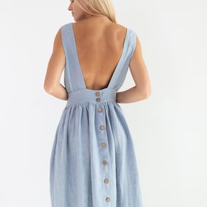 MAY Linen Dress / Open Back Dress image 2