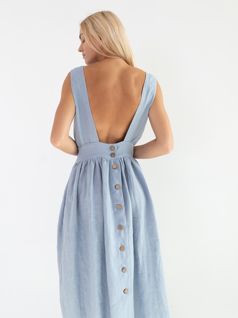 MAY Linen Dress / Open Back Dress image 2