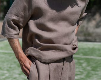 Men’s linen pants, wide leg, relaxed comfortable fit | AUSTIN