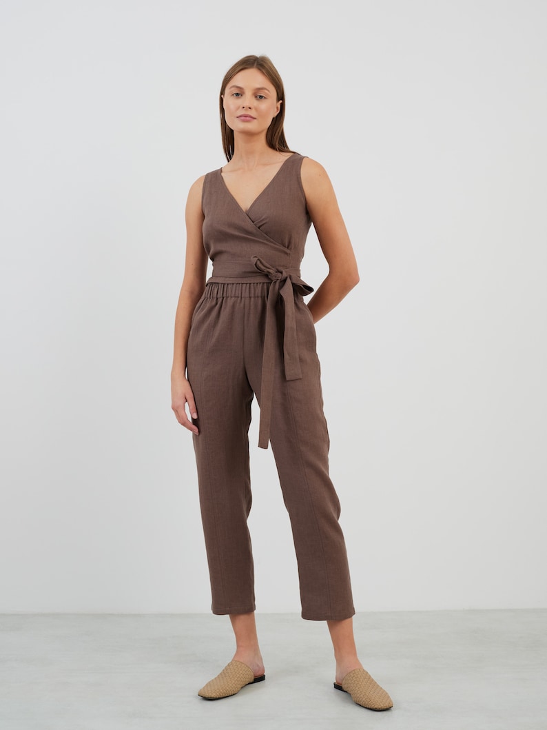 Linen High Waist Pants OLIVER / Tapered Trousers / Ready to ship image 2