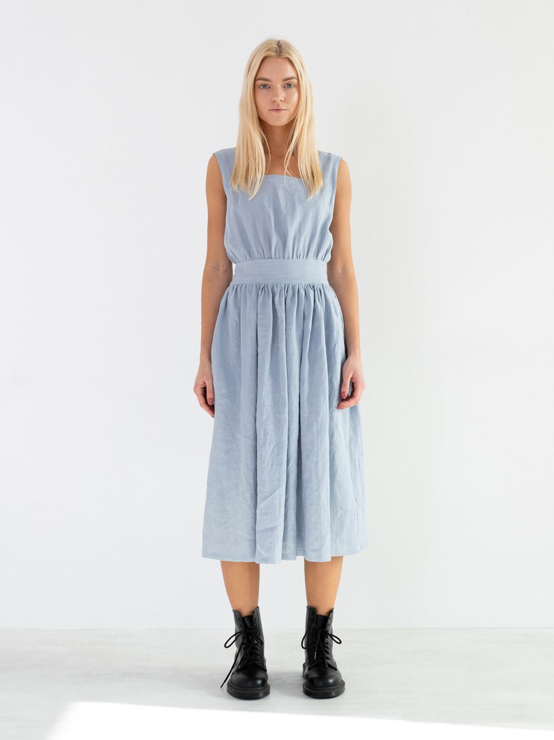 MAY Linen Dress / Open Back Dress image 5