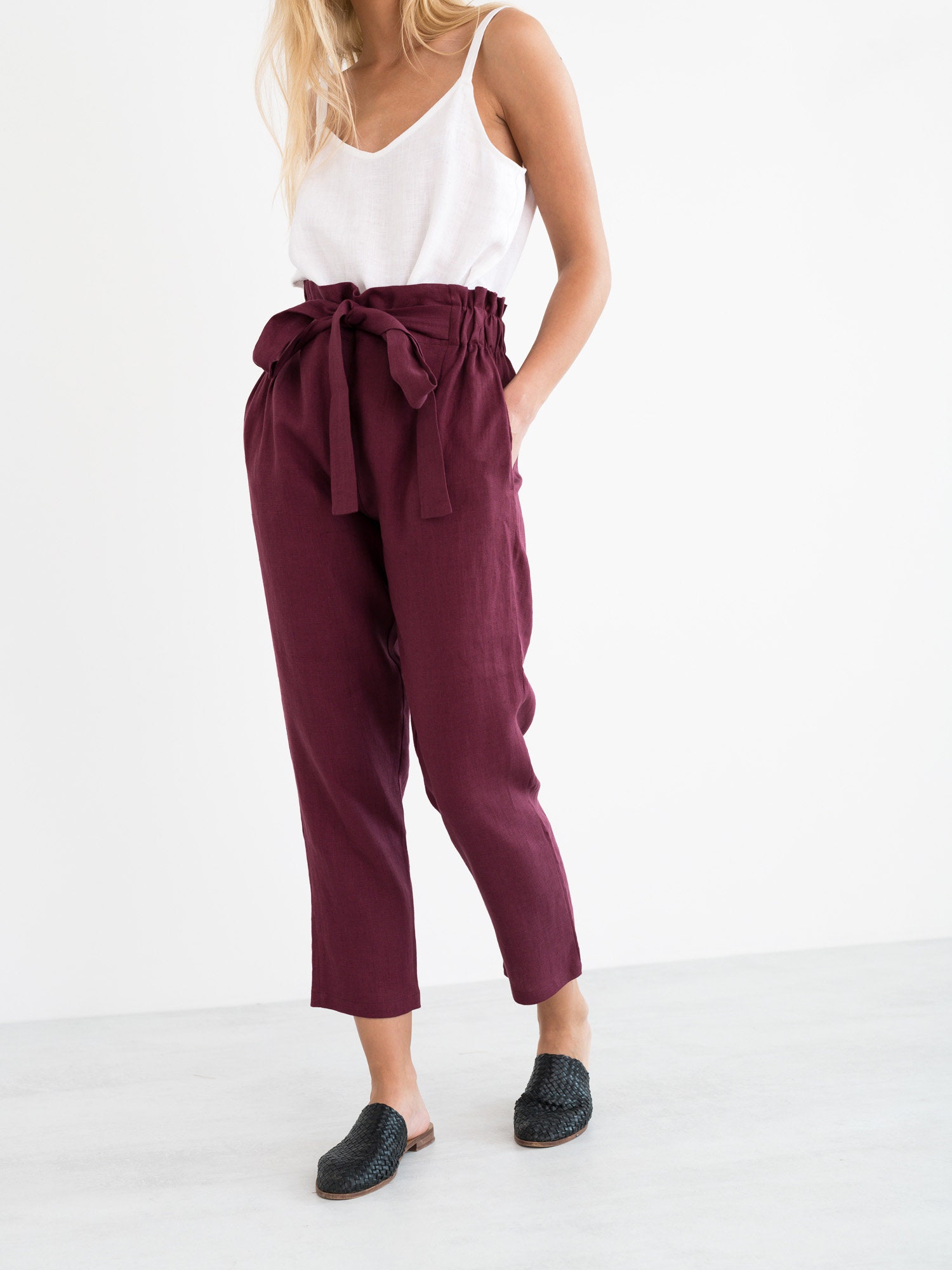 NOAH Linen Pants / Paper Bag Pants 