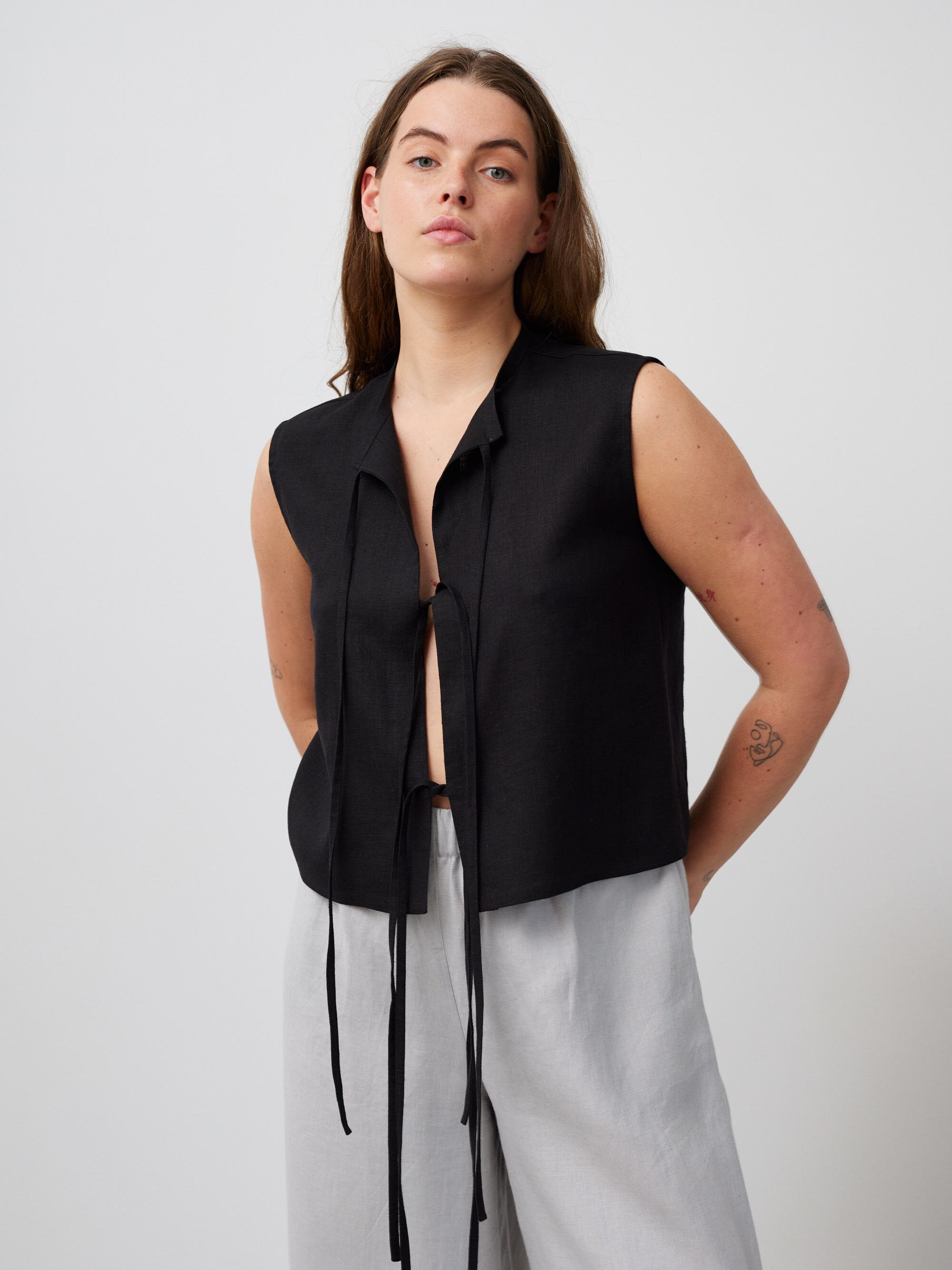 eaphi linen like belt vest