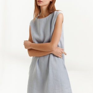 Ready to ship / AJA Linen Dress / Summer Sleeveless Linen Dress image 2