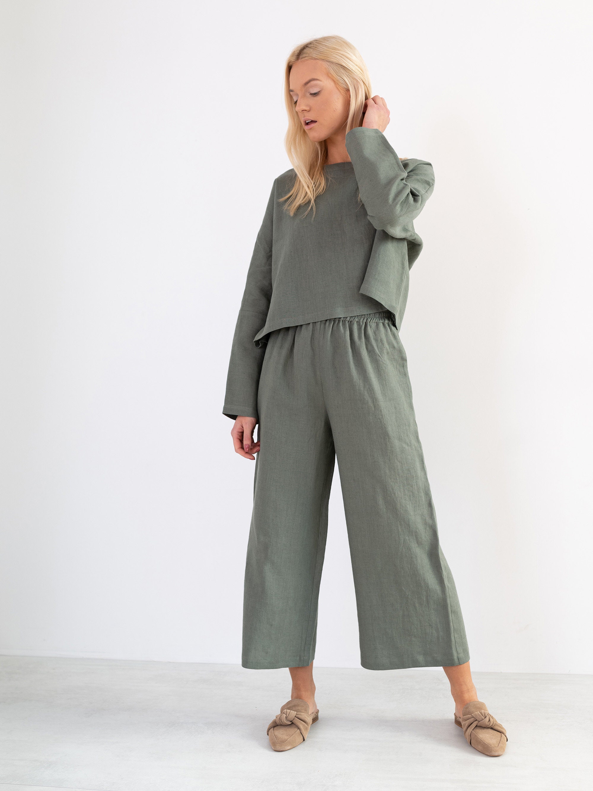 RILEY Linen Pants for Women / Wide Leg 
