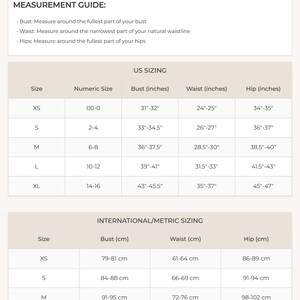 Women Size Chart Combined