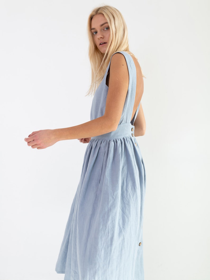 MAY Linen Dress / Open Back Dress image 3
