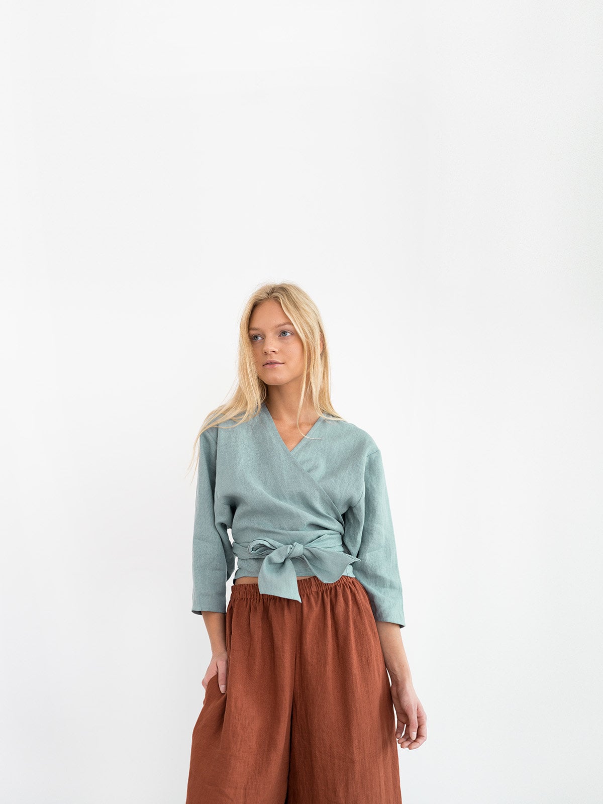 CLAIRE Linen Wrap Top / Linen Wrap 