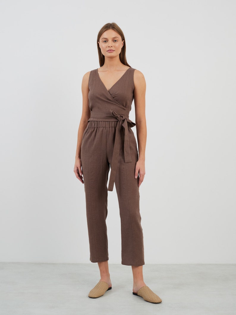 Linen High Waist Pants OLIVER / Tapered Trousers / Ready to ship image 1