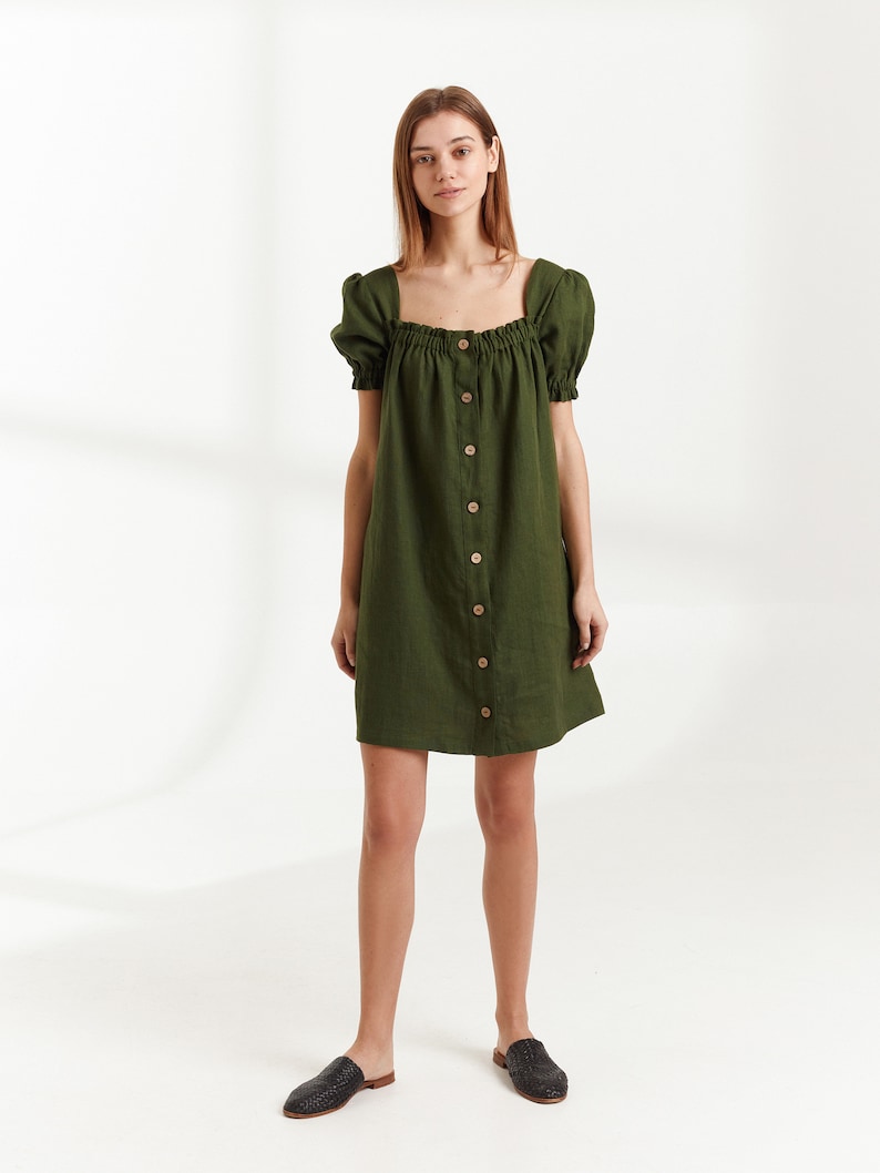 Ready to ship / JULY Button Down Linen Dress / Clothing for Women image 3