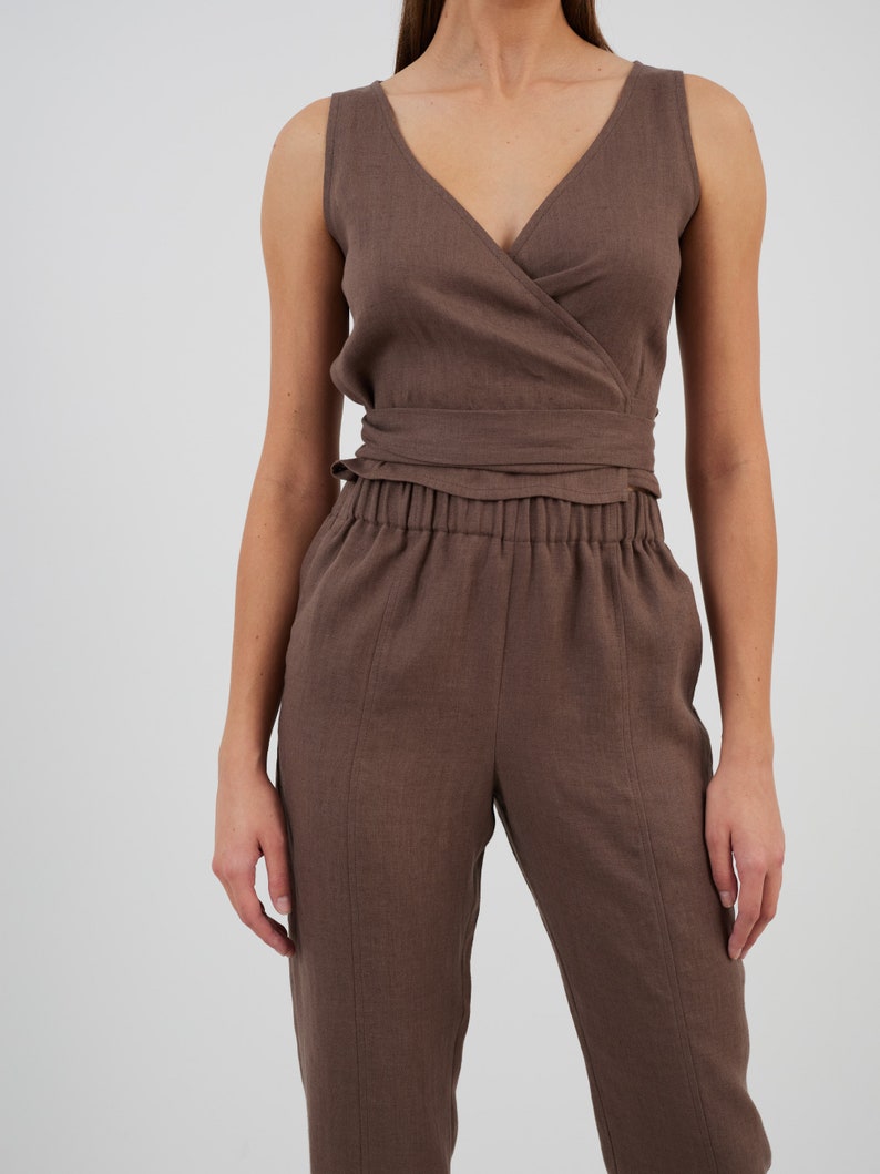Linen High Waist Pants OLIVER / Tapered Trousers / Ready to ship image 5