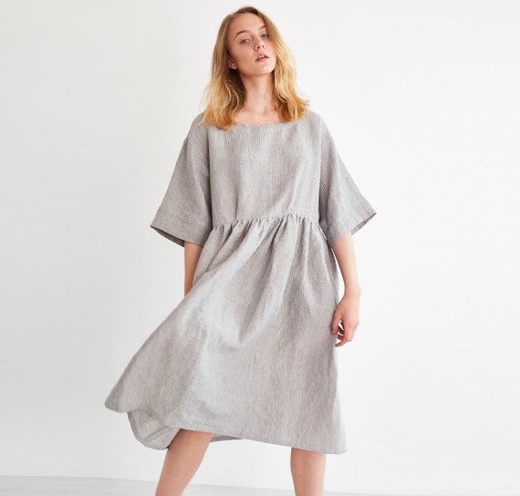 smock linen dress