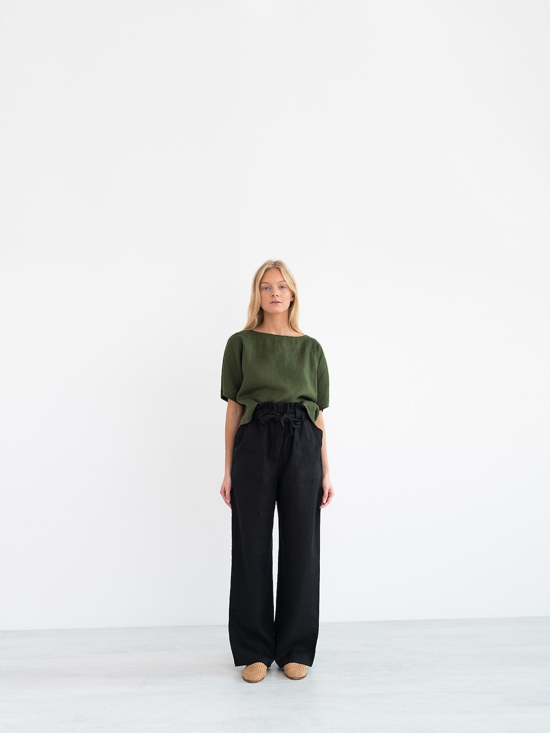 JULIET Wide Leg Linen Pants / High Waist Linen Trousers JULIET Wide Leg Linen Pants / High Waist Linen Trousers