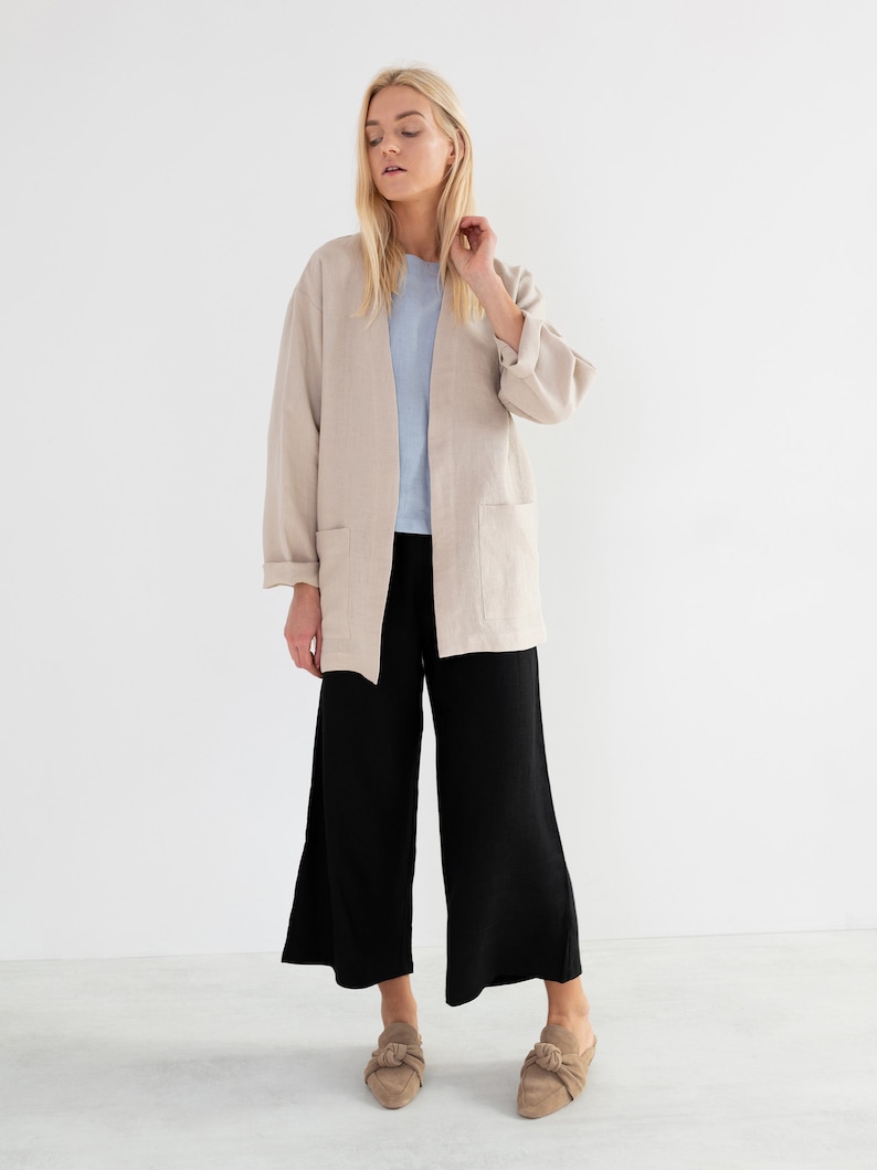 SELBY Linen Jacket for Women / Linen Blazer in Beige image 0