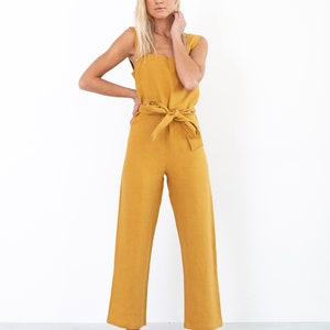 DAKOTA Linen Jumpsuit for Women / Linen Overalls / Linen Romper image 3