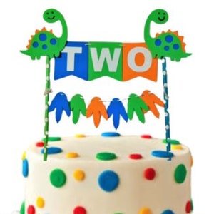 Colorful Dinosaur Birthday Cake Topper | Complete Your Party Theme | Free Shipping