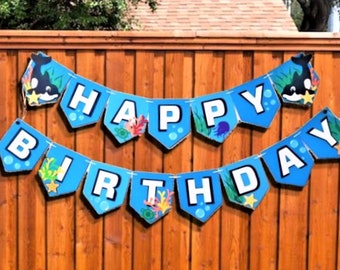 Orca Happy Birthday Banner