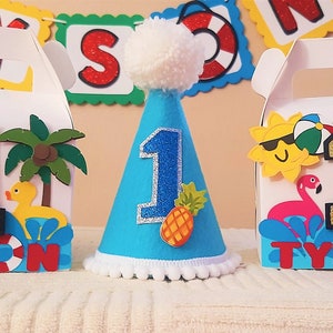 Pool Party Theme Birthday Hat | First Birthday Celebration | Beach party hat