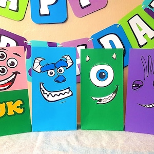 Monsters theme favor bags treat bags favor bags boxes
