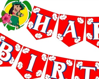 Hawaiian Theme Birthday Banner