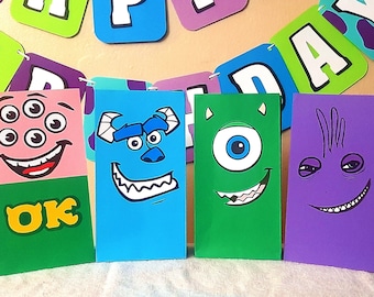 Monsters theme favor bags treat bags favor bags boxes