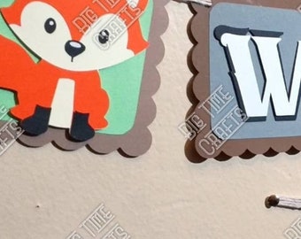 Woodland Animals Baby Shower Banner: Personalized Pennant Decor