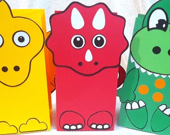 Dinosaur Birthday Favor Bags: Dino Party Treat Bags