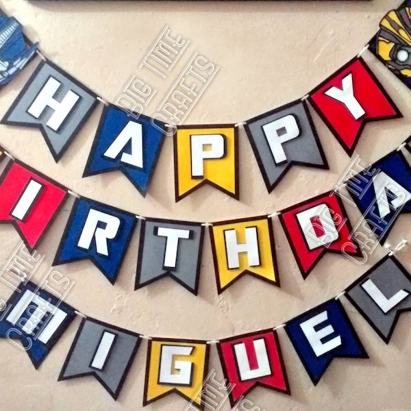 Bots Birthday Banner | Personalized Transformers Banner | Bumblebee Birthday Banner | Transformers Party Banner Autobots | Rescue Bots