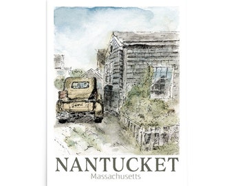 Nantucket Travel Poster, Classic Ford