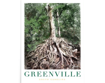 Medusa Tree Greenville South Carolina Travel Poster