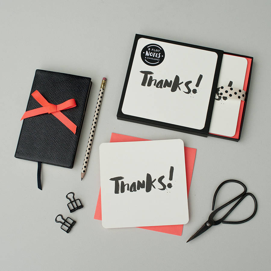 8 Thanks Notes Box Set Thank You Notes Gift Set of 8 Etsy