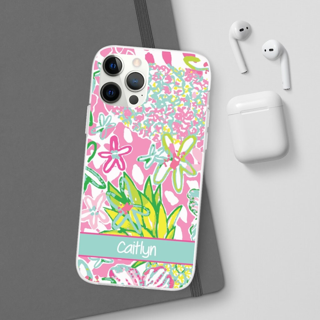 Preppy Phone Case Personalized Tropical Phone Case Lilly Etsy