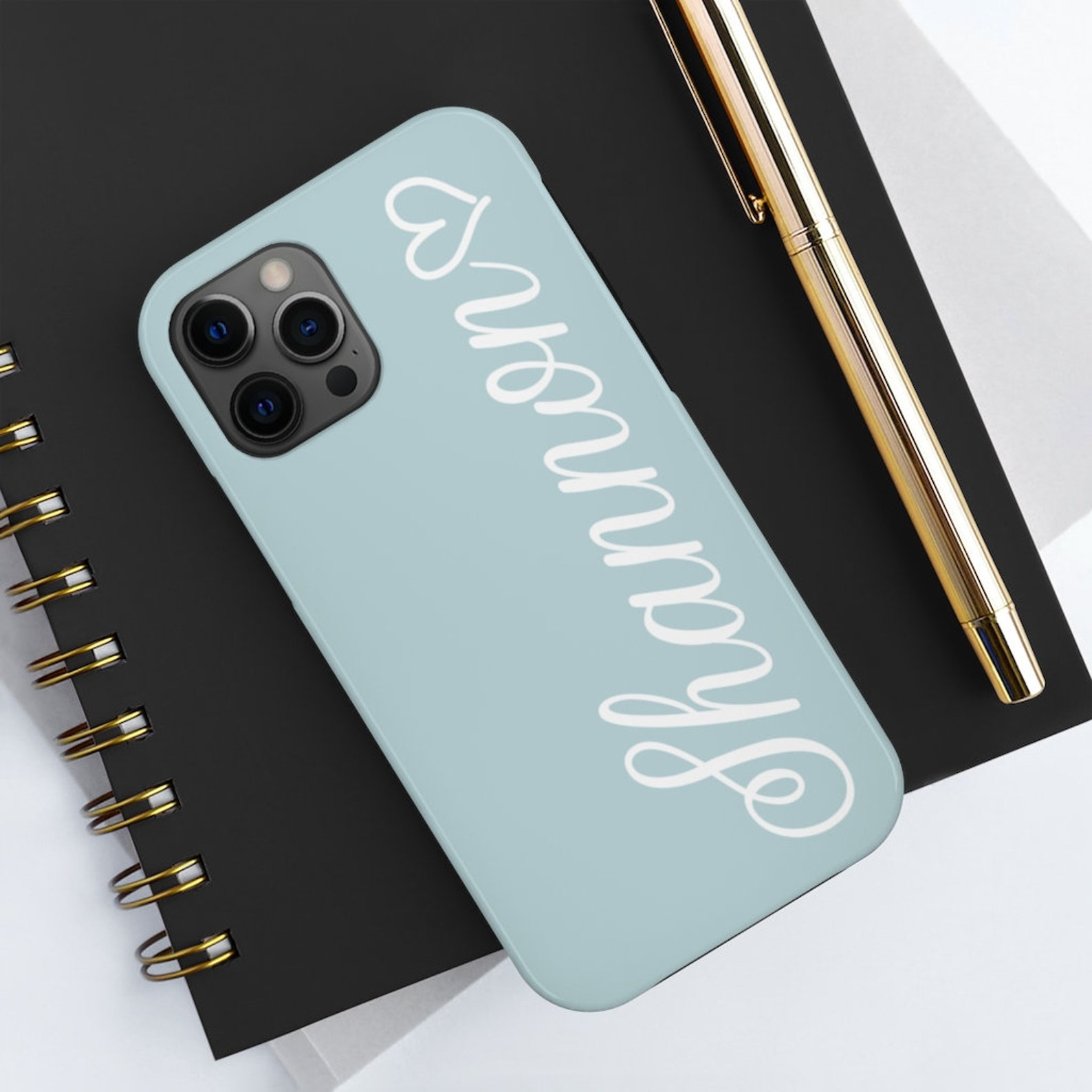 Baby Blue iPhone 11 12 Pro Max Case Name Heart iPhone 7 Plus Etsy