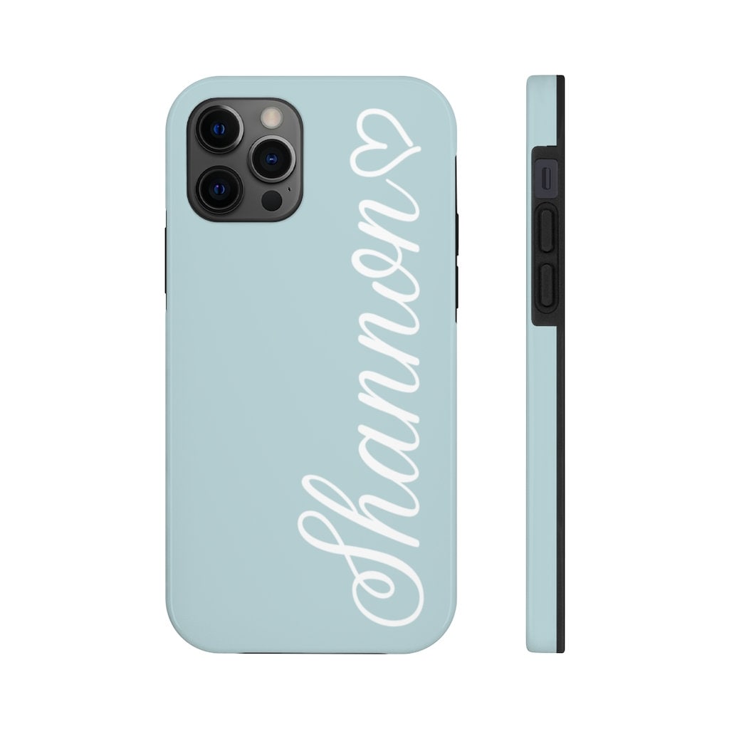 Baby Blue iPhone 11 12 Pro Max Case Name Heart iPhone 7 Plus Etsy