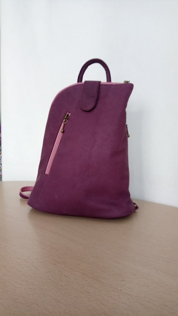 purple mini backpack purse