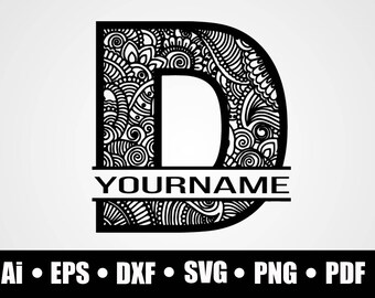 Download Split letter d svg | Etsy