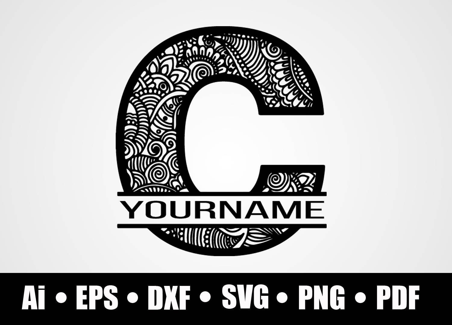 Download Monogram C / Split initial C / SVG / Dxf / Png / Eps / Ai / | Etsy