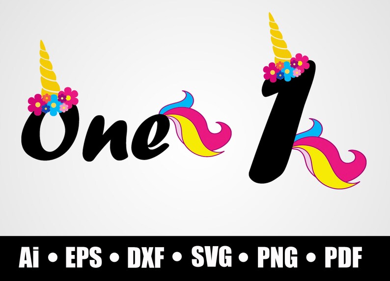 Unicorn Number One Svg Dxf Png Eps Ai Pdf Cricut Etsy
