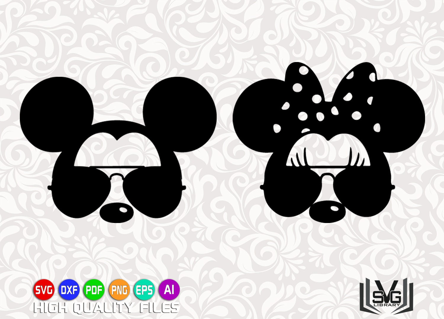 Mickey and Minnie with sunglasses SVG Mickey mouse svg | Etsy