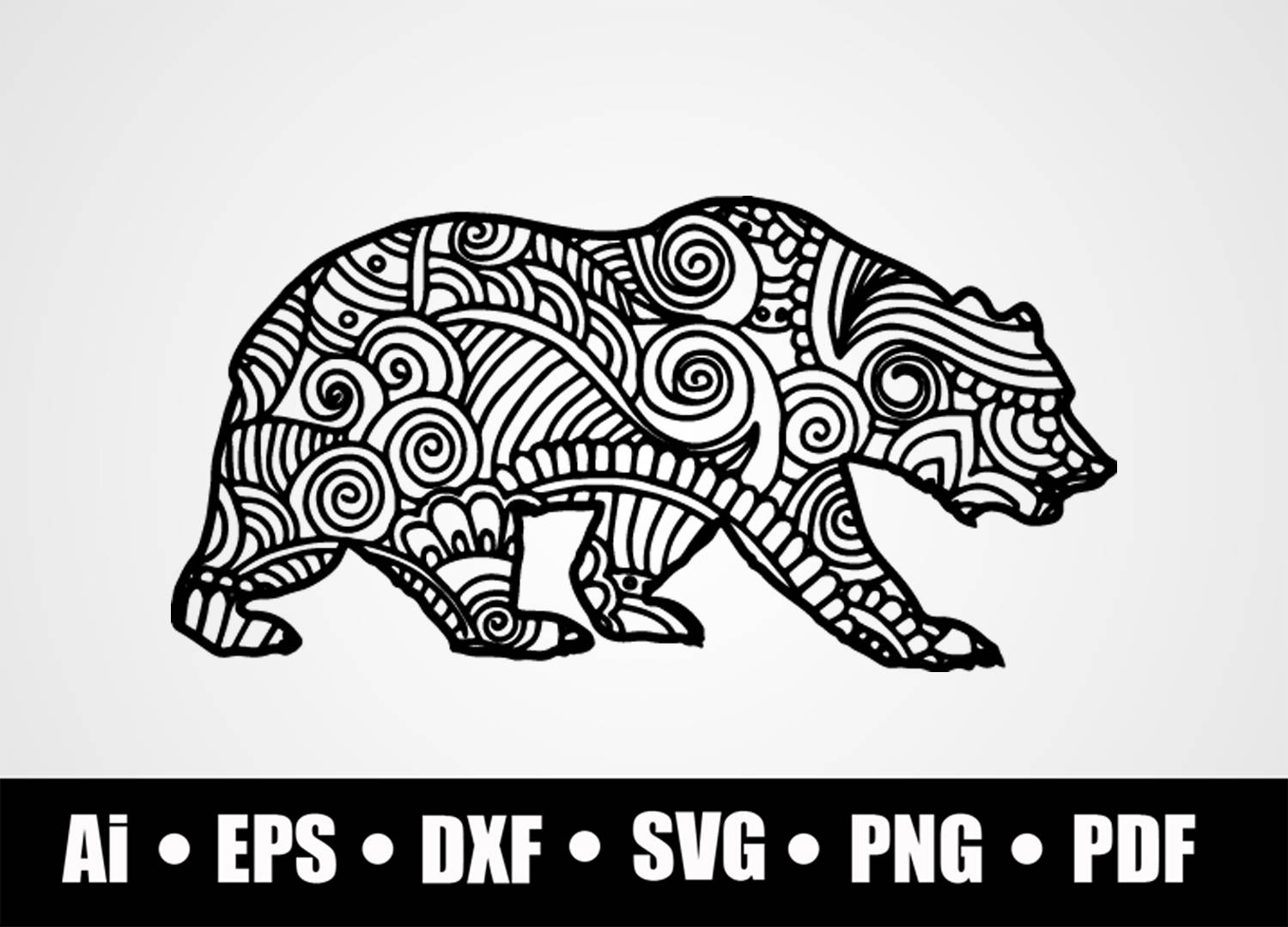 Download Mandala Bear Svg Design Layered Svg Cut File