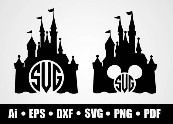 Download Disney castle monogram / SVG / Dxf / Png / Eps / Ai / Pdf ...