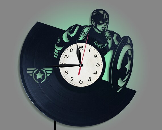 Captain America Gift Marvel Wall Clock Avengers Hero Xmas Gift Wall Clock Bedroom Light