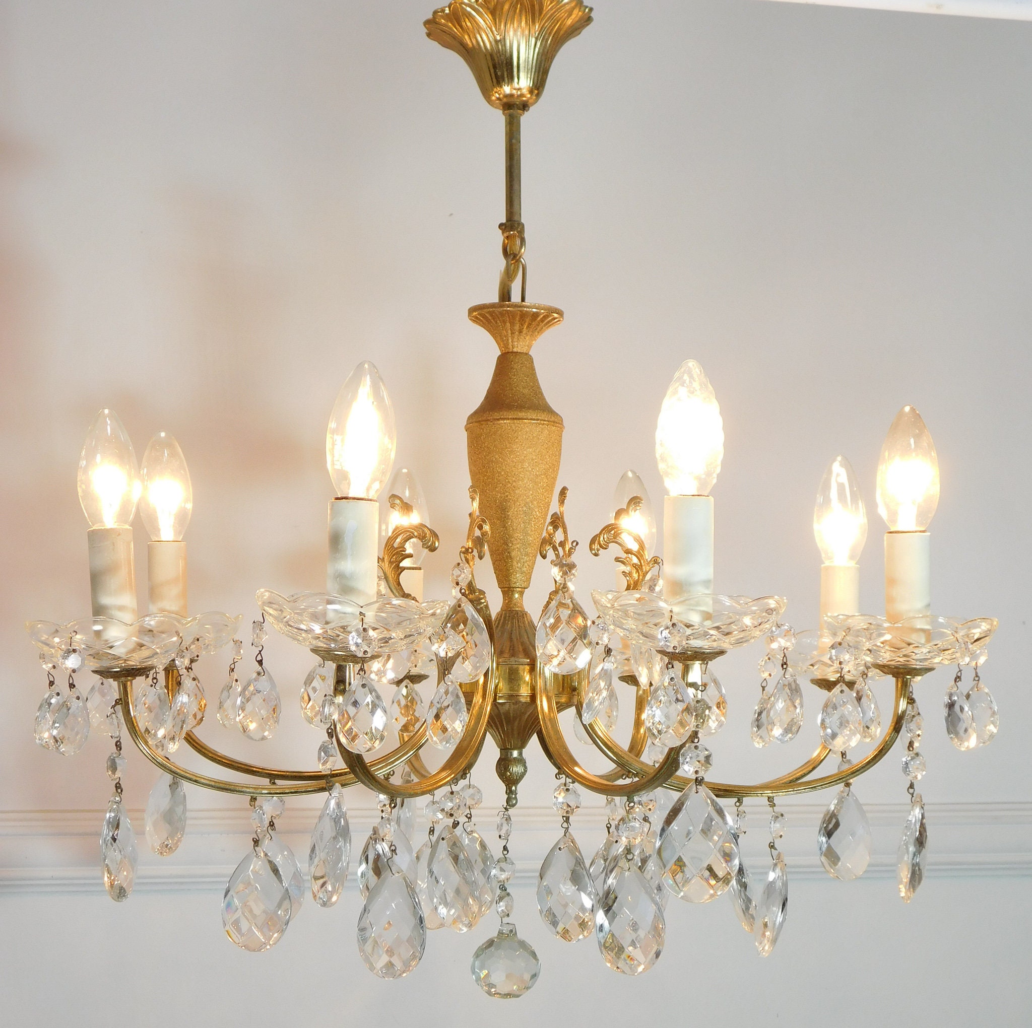 Elegant 8 Light Vintage French Empire Crystal Chandelier Etsy UK