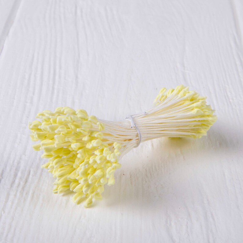 Pollin String Japanese Yellow Double Bramble Stamens - L-size, 3 Bundles (432 Pieces ...