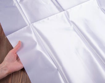 Especial 12000 Satin (20000 Satin), Shiny White, Semi-Hard, Size 92 x 100 cm (36"x40") Japanese Fabric Pre-Starched for Silk Flower Art