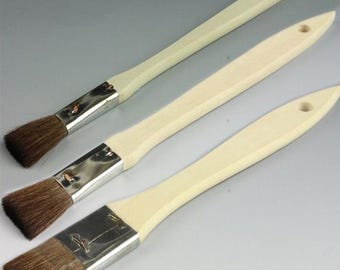 Japanese wooden deer brushes for fabrics painting S M L sizes
