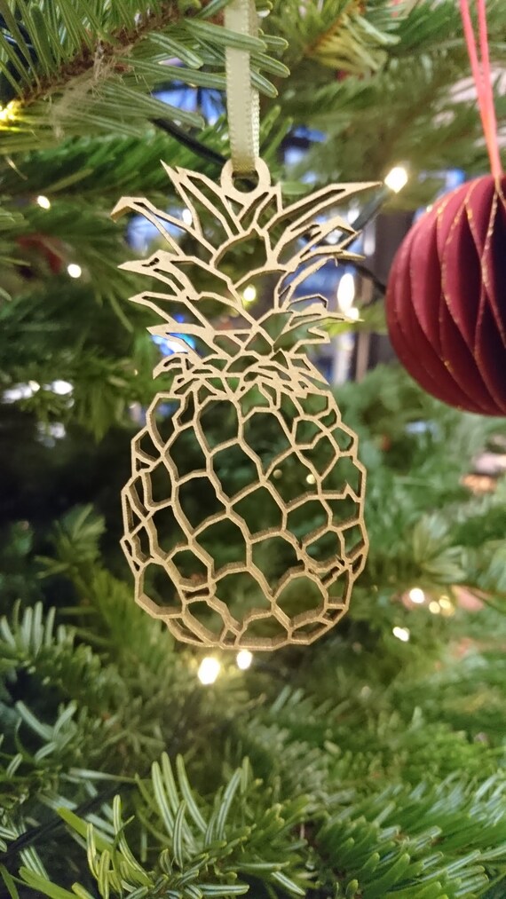 Wooden Pineapple Decoration Gold Rose Gold Silver Etsy